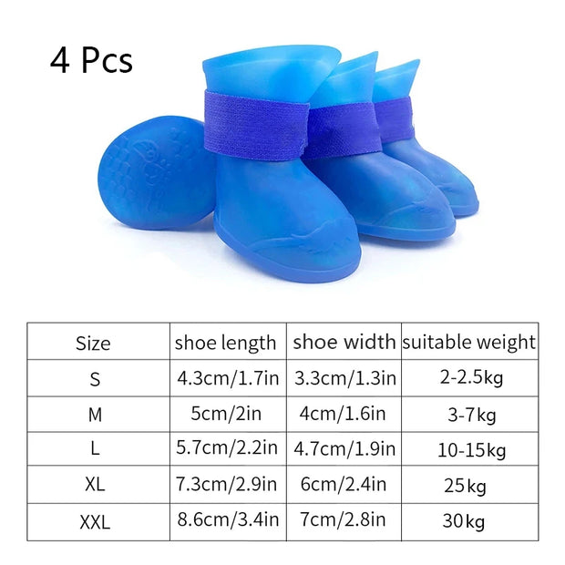 4Pcs Pet Water Proof Rain shoe